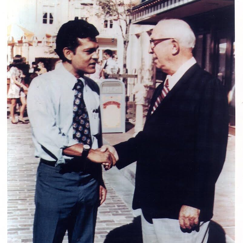 Jess Rubio, founder of the first operating participant of Disney Parks & Resorts, and Roy O. Disney