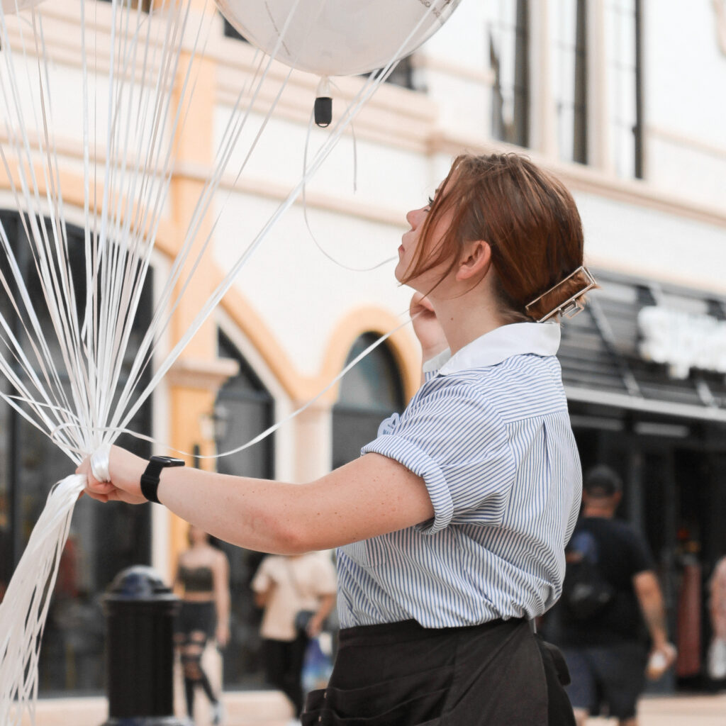 Photo of a Rubio Arts balloon vendor from our location at Disney Springs