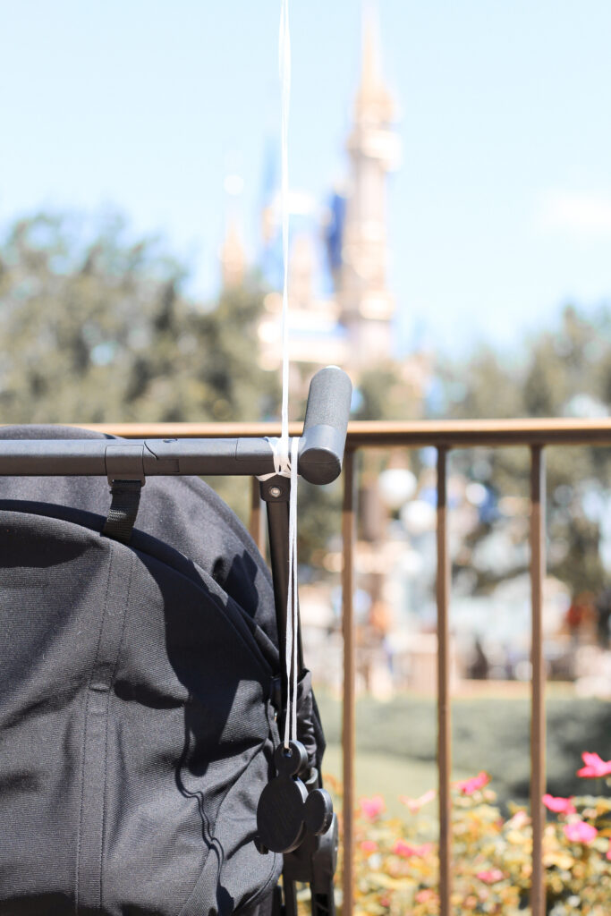 Balloon being used as a stroller locator at Walt Disney World Resort