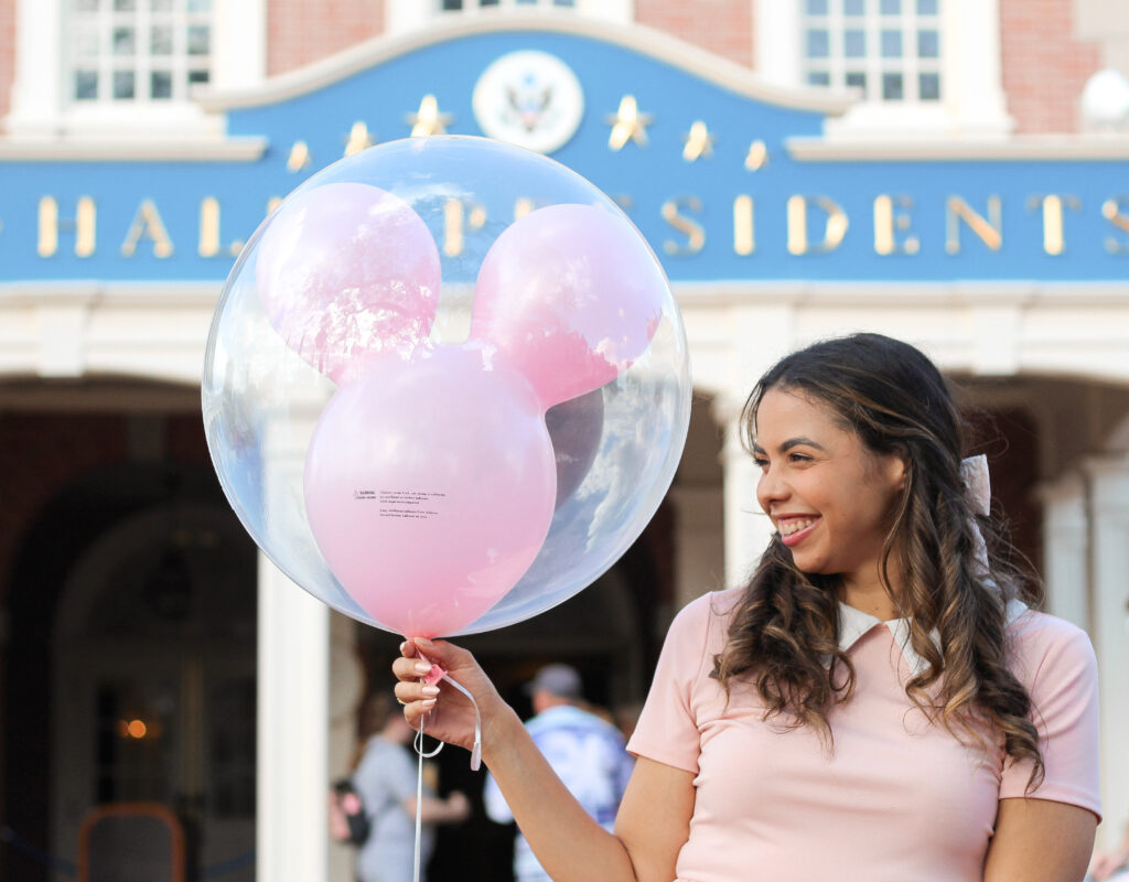 Balloons are allowed at select Walt Disney World attractions, like the Hall of Presidents