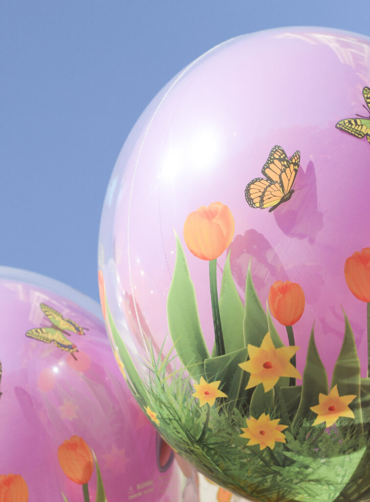 New spring balloons on Main Street, U.S.A. at Magic Kingdom