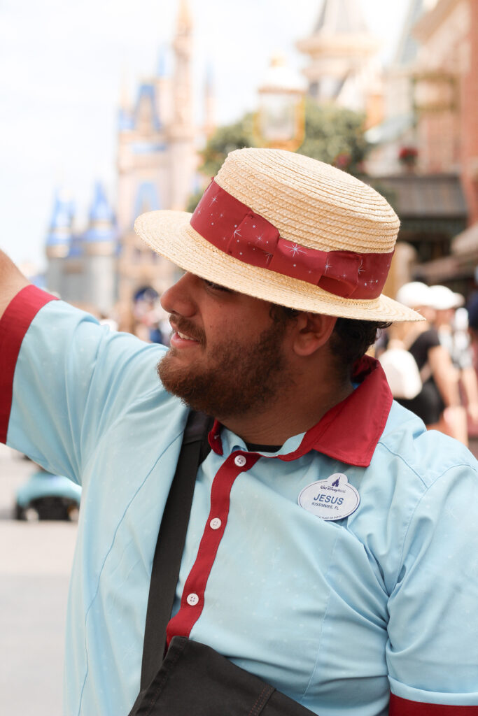 Rubio Arts cast member wearing the new costume for balloon vendors