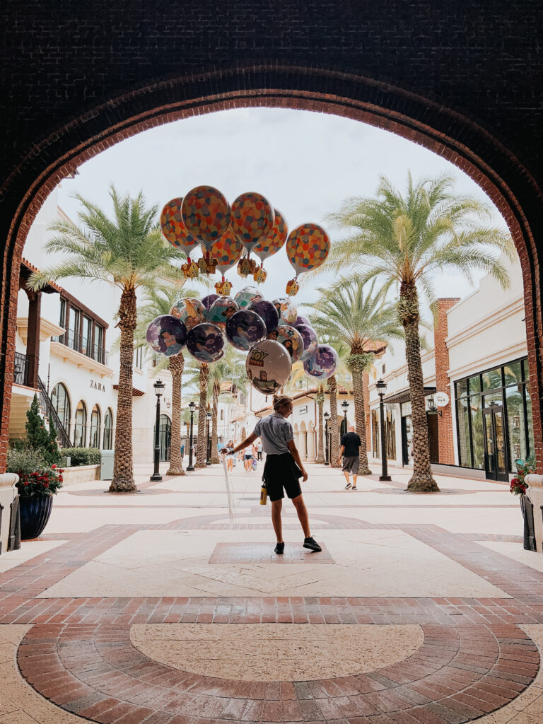 Where to find balloons at Disney Springs when it rains