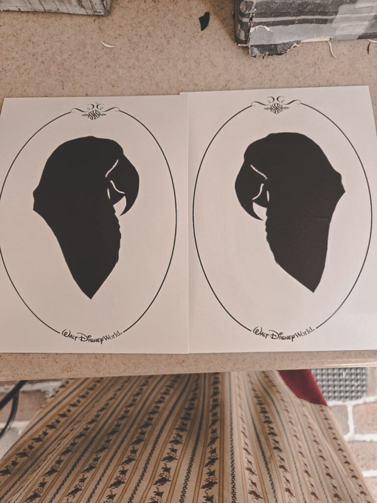 Feathered animal silhouettes made at Magic Kingdom